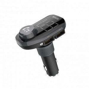 Автомобильное зарядное устройство HOCO E45, 2*USB + FM-трансмиттер, 2.1A, черный, дисплей Bluetooth
