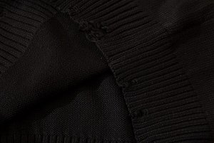 Мужской свитер с принтом и надписью, цвет черный