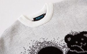 Мужской свитер, принт "Сердце с пластырем", цвет серый