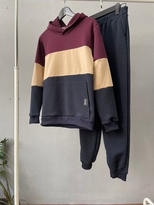 248/173 Мужской костюм ColourBlock, марсала/беж/т.синий