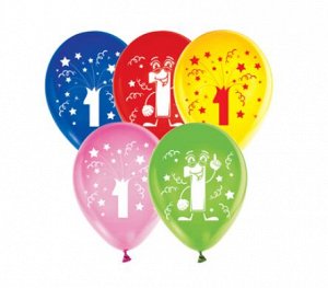 Воздушные шары пастель "Цифра 1"