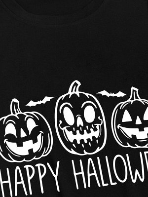 Мужская футболка с принтом тыквы и буквы на хэллоуин тыква