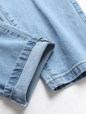 ROMWE с вышивкой Разрезы Хэллоуин буква Мужские джинсы