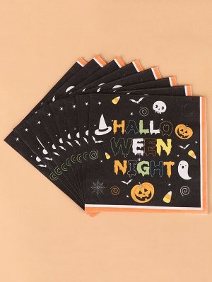 16шт Бумажная салфетка с рисунком на Хэллоуин