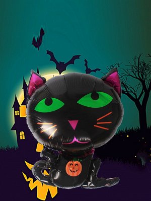 Декоративный шар в форме кошки на хэллоуин 1шт
