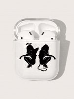 Чехол для Airpods с принтом ангела и дьявола