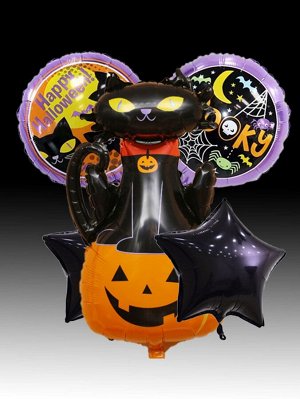 1 набор Декоративный воздушный шар в форме тыквы и кошки на хэллоуин