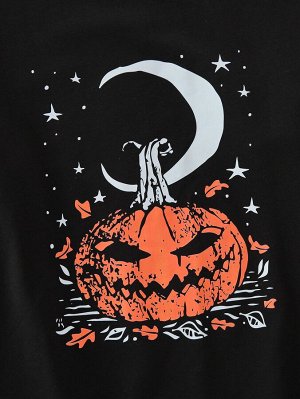 Свитшот на хэллоуин с принтом тыквы