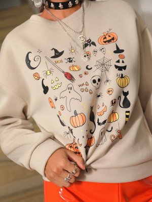Пуловер с принтом хэллоуин