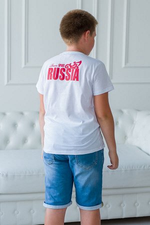 Футболка подростковая из кулирки Россия белый