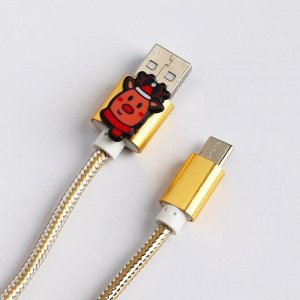 Набор держатель для провода+кабель micro USB «Чудес в Новом году», 1А, 1м