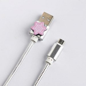 Набор держатель для провода+кабель micro USB «С новым годом», 1А, 1м