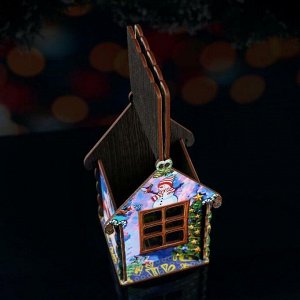 Чайный домик новогодний "Снеговик", цветной, 9.7×17.5×9.7 см