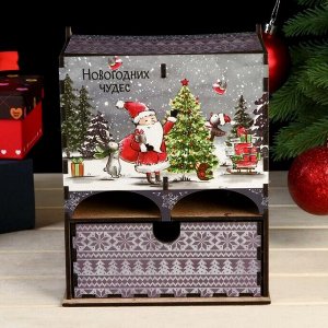 Чайный домик "Дед Мороз и Снеговик" 20х15,5х8,5 см