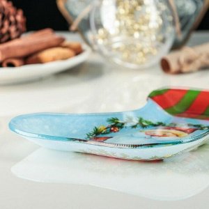 Блюдо сервировочное Доляна «Сапожок. Дед Мороз», 16×14 см