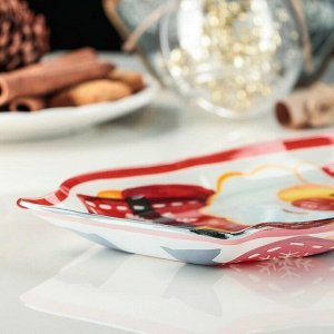 Блюдо сервировочное Доляна «Санта Клаус», 24,2×15,5 см
