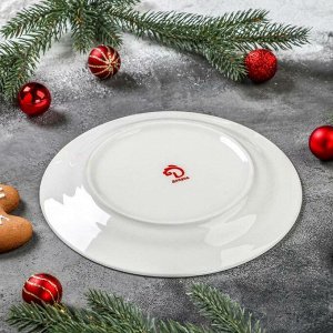 Тарелка десертная Доляна «Рождество», d=19,2 см