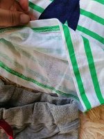 Костюм для мальчика (лонгслив "нэсси" в зеленую полоску + серые штанишки)