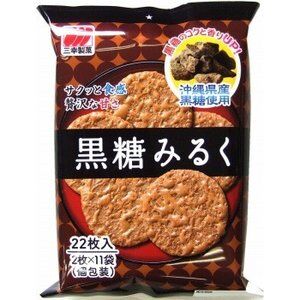 Снэк рисовый Sanko со вкусом молока и коричневого сахара 140г Япония