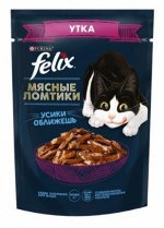 Felix Мясные ломтики влажный корм для кошек Утка в соусе 75гр пауч