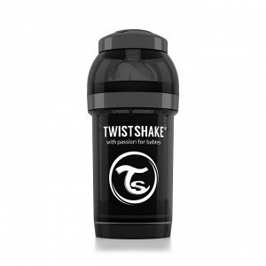 Бутылочка антиколиковая Twistshake для кормления 180 мл. Чёрная (Superhero).
