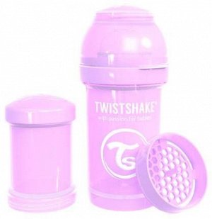 Бутылочка антиколиковая Twistshake для кормления 180 мл. Пастельный фиолетовый (Pastel Purple).