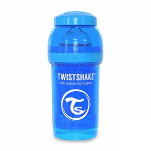 Бутылочка антиколиковая Twistshake для кормления 180 мл. Пастельный синий (Pastel Blue).