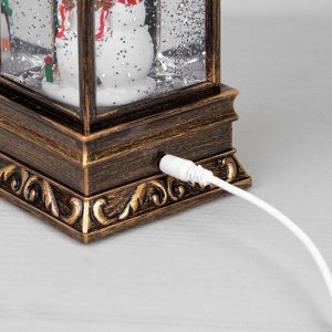 Светодиодная фигура «Снеговик и пингвин» 9x23x9 см, пластик, батарейки ААх3 (не в комплекте), USB, свечение тёплое белое