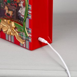 Светодиодная фигура «Пакет с Дедом Морозом» 15 x 23 x 7 см, пластик, батарейки ААх3 (не в комплекте), USB, свечение тёплое белое