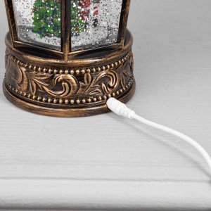 Светодиодная фигура «Дед Мороз и ёлка» 14 x 22 x 14 см, пластик, батарейки АААх3 (не в комплекте), свечение тёплое белое