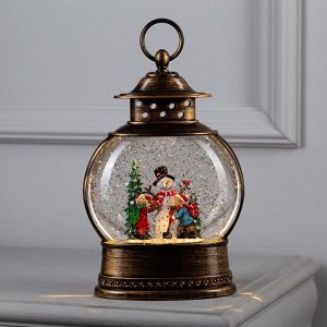 Светодиодная фигура «Дети и снеговик» 8x25x4 см, пластик, батарейки ААх3 (не в комплекте), свечение тёплое белое