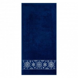 Новогоднее полотенце махровое "Снежинки ажурные" 30х60 см, 100% хлопок, 360гр/м2