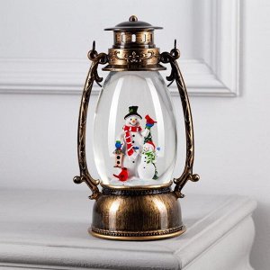 Светодиодная фигура «Два снеговика» 14x23.5x11 см, пластик, батарейки ААх3 (не в комплекте), USB, свечение тёплое белое