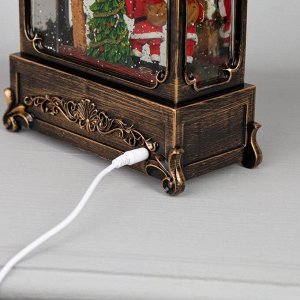 Светодиодная фигура «Дед Мороз с подарками» 18 x 26 x 8 см, пластик, батарейки ААх3 (не в комплекте), USB, свечение тёплое белое