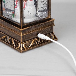Светодиодная фигура «Дед Мороз с мешком» 9 x 23 x 9 см, пластик, батарейки ААх3 (не в комплекте), USB, свечение тёплое белое