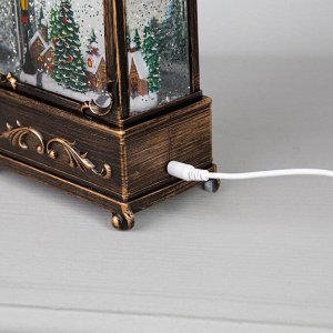 Светодиодная фигура «Снеговики на лыжах» 14.5x22x8 см, пластик, батарейки ААх3 (не в комплекте), USB, свечение тёплое белое