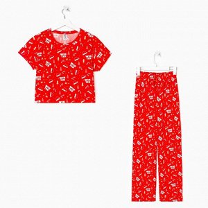 Пижама женская (футболка и брюки) KAFTAN Winter р. 44-46, красный