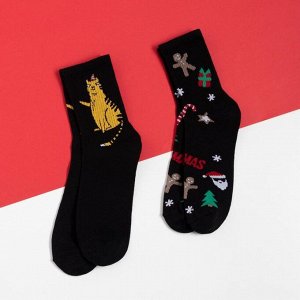Набор мужских новогодних носков "Relax" р. 41-44 (27-29 см), 2 пары