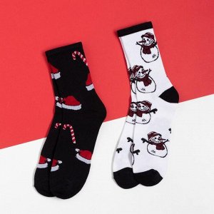 Набор мужских новогодних носков "Snowman" р. 41-44 (27-29 см), 2 пары