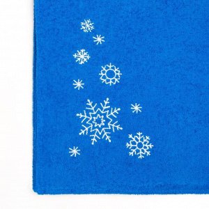 Килт мужской 70х150, цвет синий, вышивка «Снежинки»