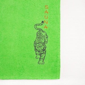 Килт женский 80х150+-2, цвет зелёный, вышивка «Тигр»