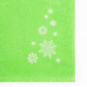 Килт женский 80х150+-2, цвет зелёный, вышивка «Снежинки»