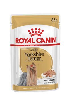 YORKSHIRE TERRIER (ЙОРКШИРСКИЙ ТЕРЬЕР)
Паштет для взрослых собак породы йоркширский терьер в возрасте от 10 месяцев и старше 0,085 кг