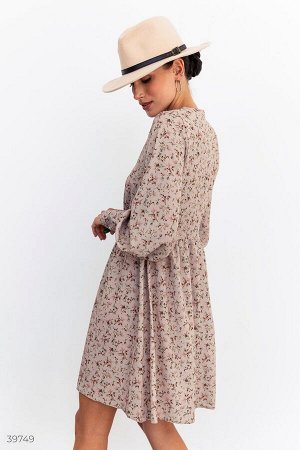 Gepur Бежевое платье в цветочек