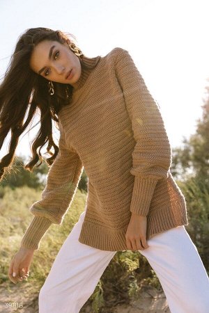 Удлиненный свитер цвета кемел