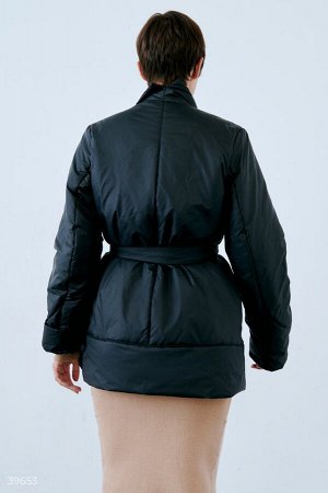 Gepur Черная куртка с поясом