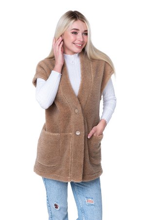 WOOLLAMB Жилет женский CAMEL WOOL цвет Кемел