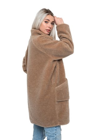 WOOLLAMB Пальто стильное из овечьей шерсти THE BARREL, цвет Camel, цвет КОРИЧНЕВЫЙ