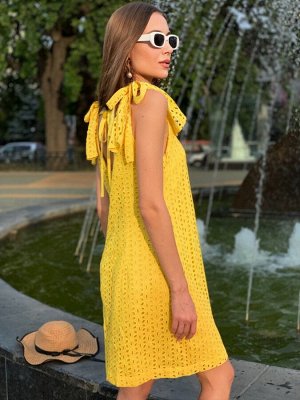 Платье из прошвы "BEAUTY" желтое 7736 от InRed