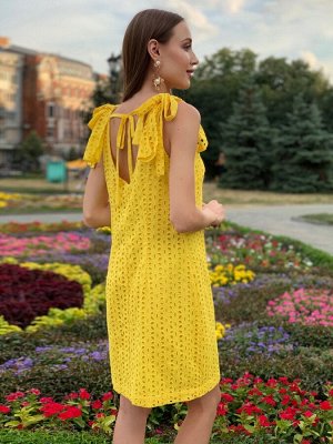 Платье из прошвы "BEAUTY" желтое 7736 от InRed